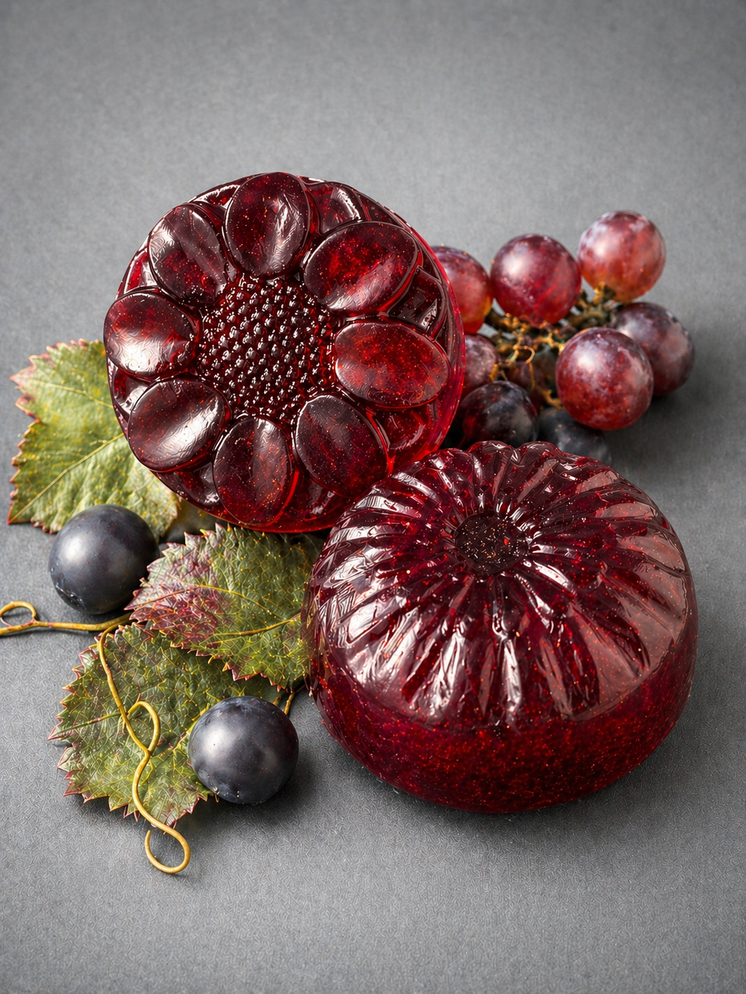 Red Wine Soap with grapes and vine leaves — Shuchi Rituals