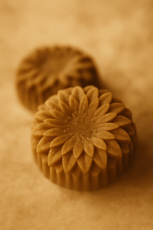 Handcrafted Ubtan Soap with floral mould detail — Shuchi Rituals